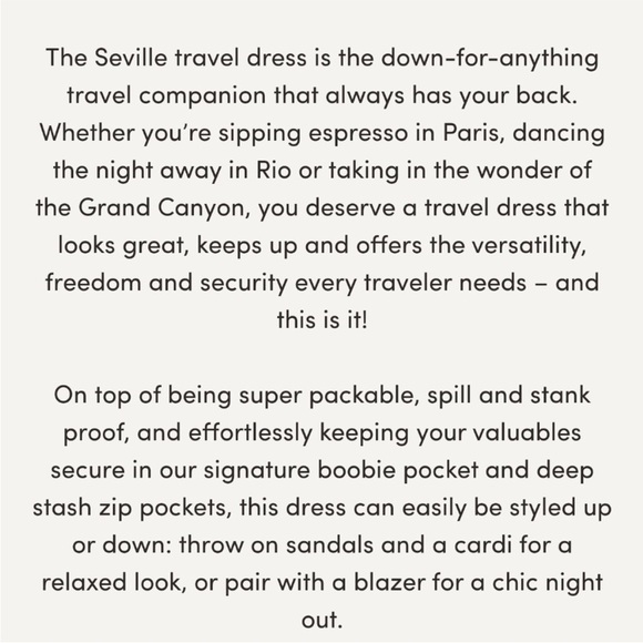 Wayre Seville Travel Dress Dark Gray Small Zippered Pockets Lightweight Airport - Picture 6 of 12